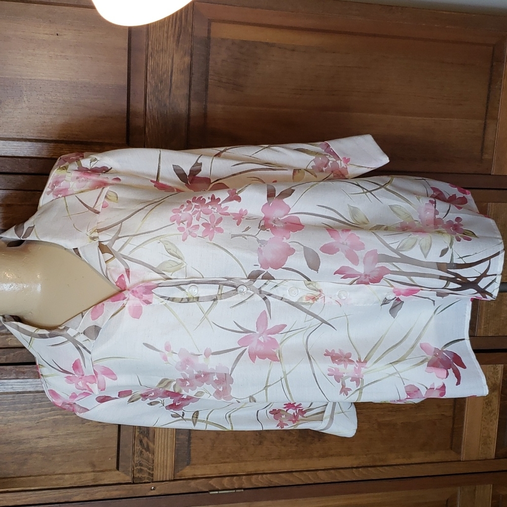 NWT Dressbarn Sheer Floral Blouse with Shell Sz 3X